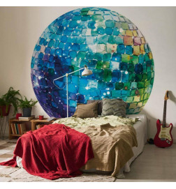 Fototapet rotund - Turquoise disco ball