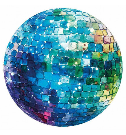 Round Wall Mural - Turquoise disco ball