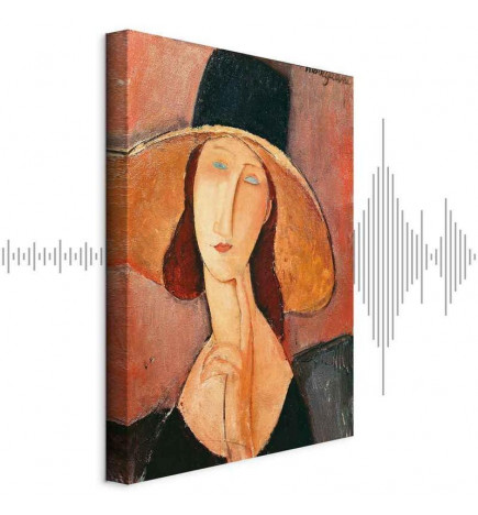 Schilderij - Amedeo Modigliani – Portrait of Jeanne Hebuterne in a Large Hat