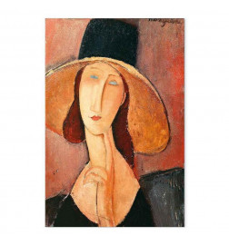 Tableau - Amedeo Modigliani – Portrait of Jeanne Hebuterne in a Large Hat