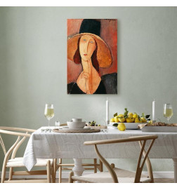 Leinwandbild - Amedeo Modigliani – Portrait of Jeanne Hebuterne in a Large Hat