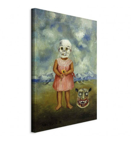 Paveikslas - Frida Kahlo – Girl with Death Mask (She Plays Alone)