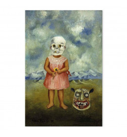 Canvas Print - Frida Kahlo – Girl with Death Mask (She Plays Alone)