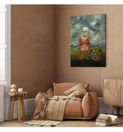 Paveikslas - Frida Kahlo – Girl with Death Mask (She Plays Alone)