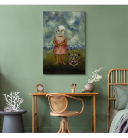Canvas Print - Frida Kahlo – Girl with Death Mask (She Plays Alone)
