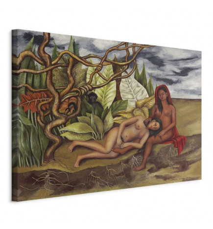 Schilderij - Frida Kahlo – Two Nudes in a Forest (The Earth Itself)