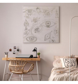 Canvas Print - Frida Kahlo – Drawing of Eyes