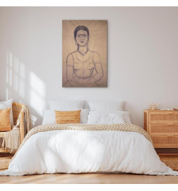 Canvas Print - Frida Kahlo – Self-Portrait, 1929 (charcoal drawing)