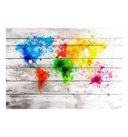 Selbstklebende Fototapete - World Map: Colourful Blot