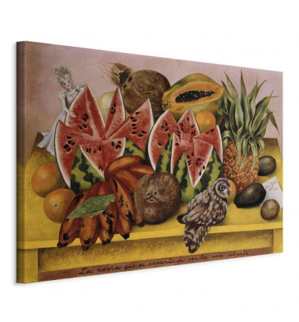 Schilderij - Frida Kahlo – A Bride Frightened at the Sight of Life Opened