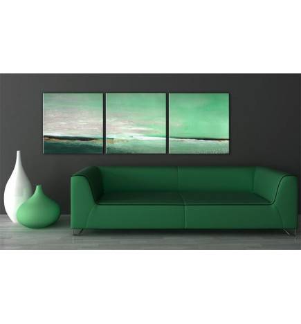 dipinto astratto orizzonte verde Arredalacasa cm. 150x50