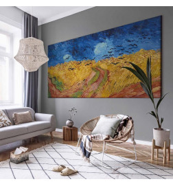 Groot XXL schilderij - Vincent van Gogh – Wheatfield with Crows