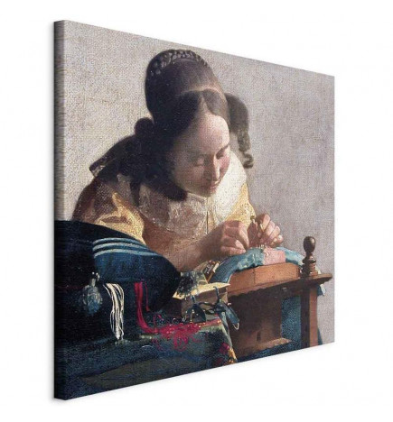 Schilderij - Jan Vermeer – The Lacemaker