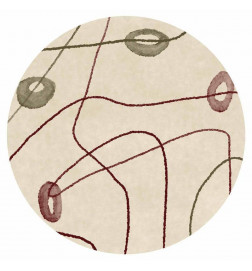 Papier Peint rond - Lines and shapes – bead labyrinth on a pale washed background