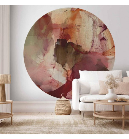 Fototapet rotund - Spring composition – transparencies and forms in watercolor style