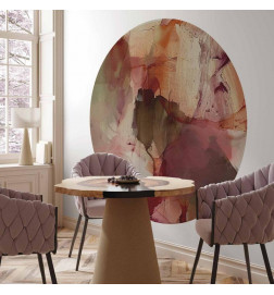Round Wall Mural - Spring composition – transparencies and forms in watercolor style