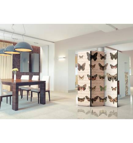 Biombo - Retro Style: Butterflies [Room Dividers]