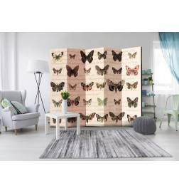Biombo - Retro Style: Butterflies II [Room Dividers]