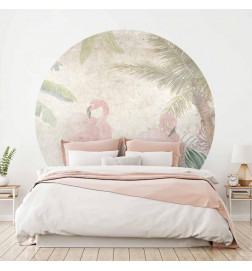 Mural de parede redondo - Birds in the jungle