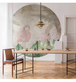 Mural de parede redondo - Birds in the jungle