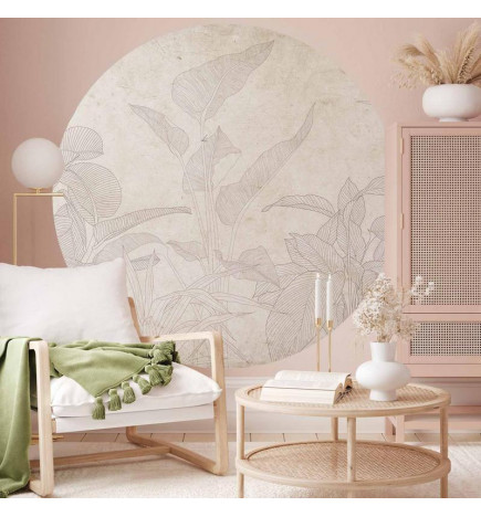 Ronde fotobehang - Subtle exotic plants