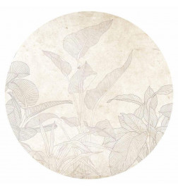 Pyöreä seinämaalaus - Subtle exotic plants