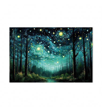 DYI Large Canvas Print - Starry night - a modern version of Van Goghs night sky