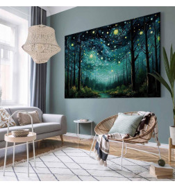 Groot XXL schilderij - Starry night - a modern version of Van Goghs night sky