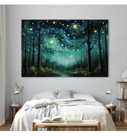 Groot XXL schilderij - Starry night - a modern version of Van Goghs night sky
