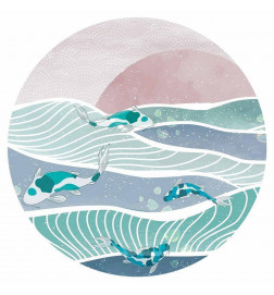 Carta da parati rotondi - Fish on the waves