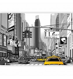 Mural de parede - Comic book city - New York street in pop art style