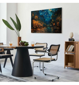 Leinwandbild - Paris street – a painting inspired by Vincent van Goghs style