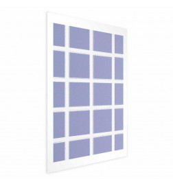 Poster - White Lines - a grid with large gaps on a blue background
