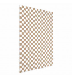 Juliste - Geometry and Browns - a chessboard pattern in neutral shades
