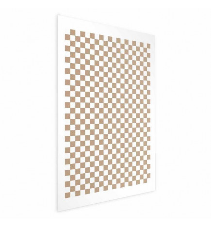 Juliste - Geometry and Browns - a chessboard pattern in neutral shades
