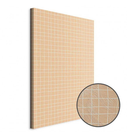 Canvas Print - Waving Lines - Creamy Grid on a Noisy Pastel Background