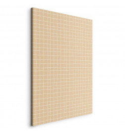 Quadro - Waving Lines - Creamy Grid on a Noisy Pastel Background