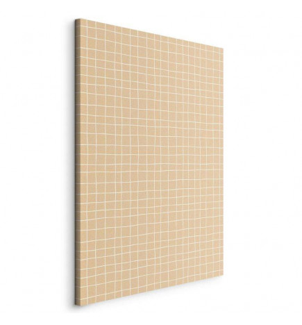 Tablou - Waving Lines - Creamy Grid on a Noisy Pastel Background