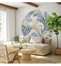 Round Wall Mural - Baroque vine in bright colours