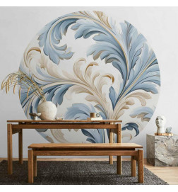 Round Wall Mural - Baroque vine in bright colours