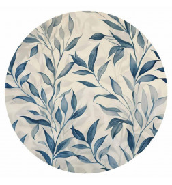 Apaļā fototapete - Delicate botanical motif with blue leaves