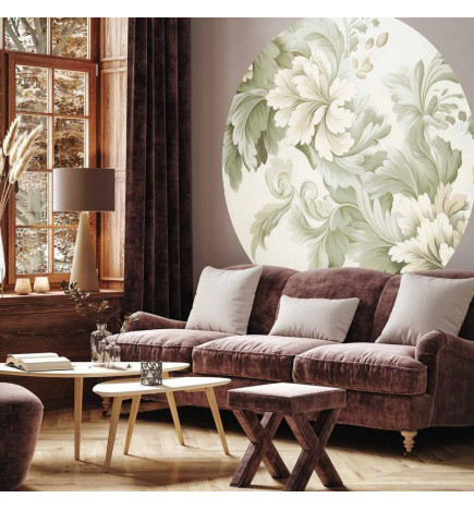 Papier Peint rond - Vintage flowers in bright colours