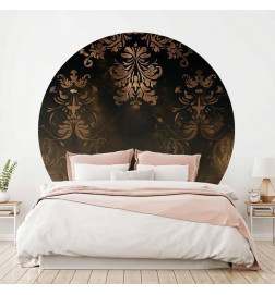 Apvalus fototapetas - Dark baroque patterns with gold accents