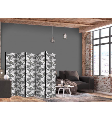 Aizslietnis - Pastel birds - a delicate pattern of white and grey herons on a light pink background