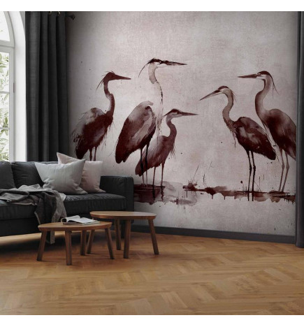 Foto tapete - Herons painted with ink