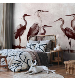Fototapeet - Herons painted with ink