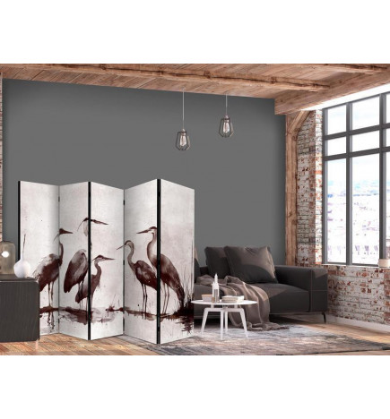 Pertvara - Herons painted with ink