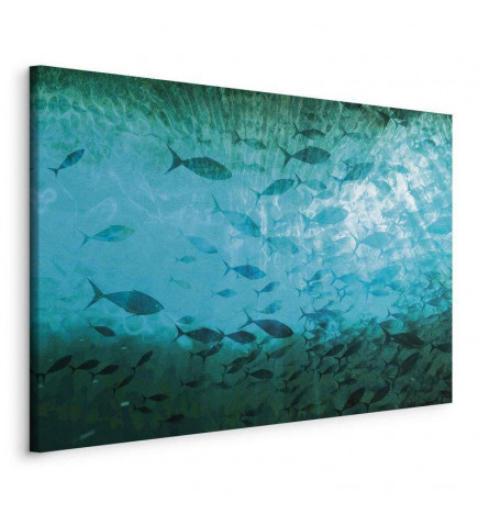 Leinwandbild - A shoal of dark fish
