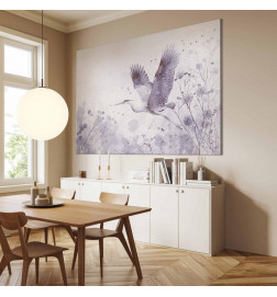 Cuadro XXL - Majestic flight - a crane in flight in monochrome