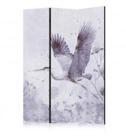 Paravent - Majestic flight - a crane in flight in monochrome, cool colours